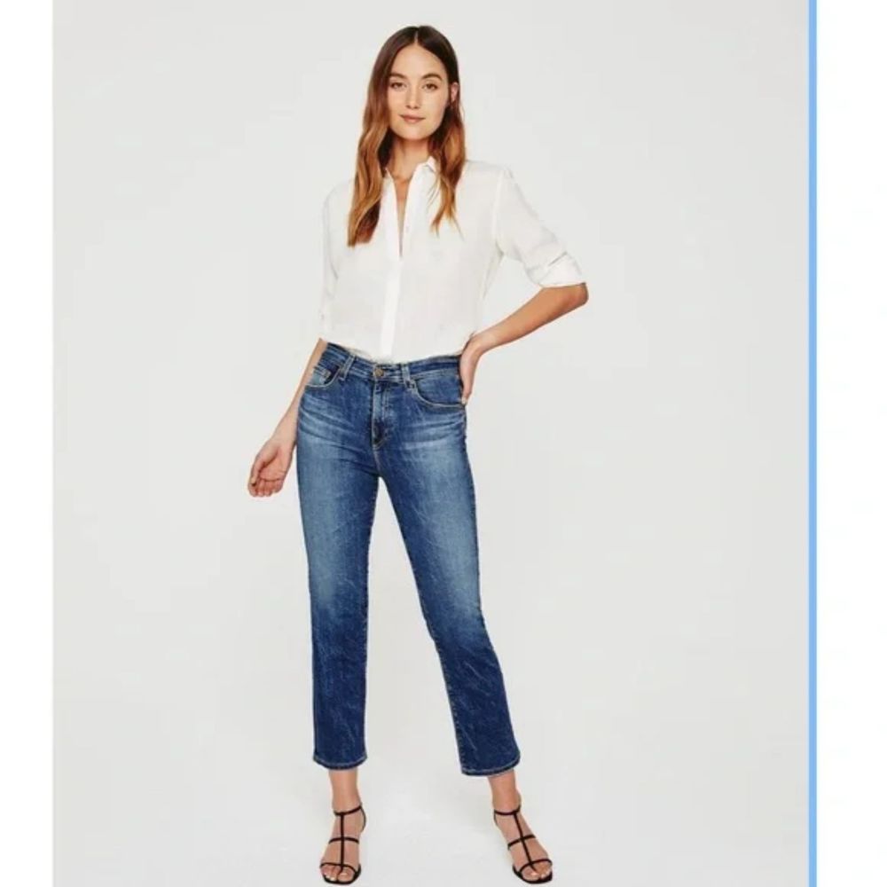 AG Adriano Goldschmied Women's High Rise Jeans in Dark Blue - Picture 3 of 16